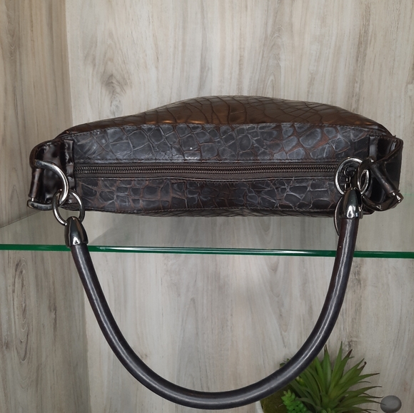 Stuart weitzman Classic Croc Embossed Leather Hobo Bag good condition 12"×9" - Picture 3 of 10